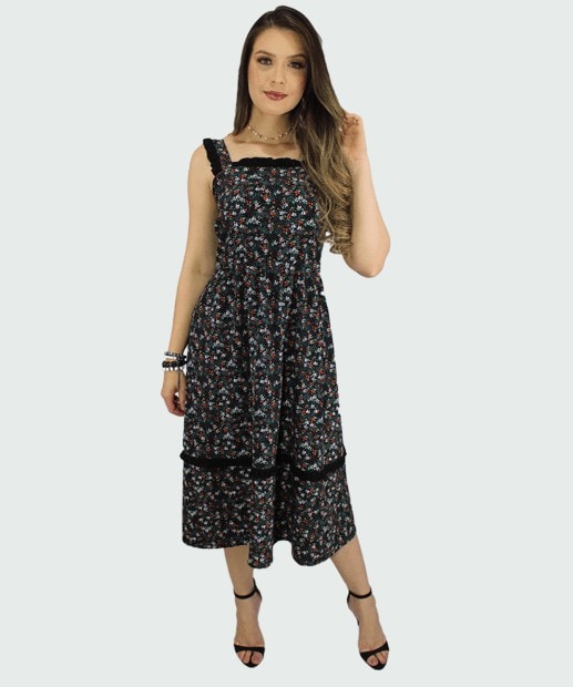 Vestido midi floral