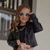 Jaqueta Couro Ecologico Infantil Menina Luxo 2 A 10 Ano - Imagem 3
