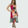 Vestido listrado midi