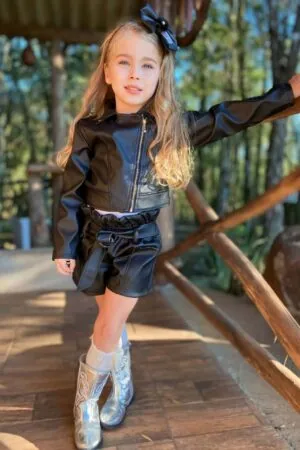 Jaqueta Couro Ecologico Infantil Menina Luxo 2 A 10 Ano