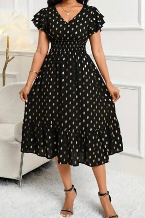 Vestido Midi Glam Dourado – Sofisticação e Estilo
