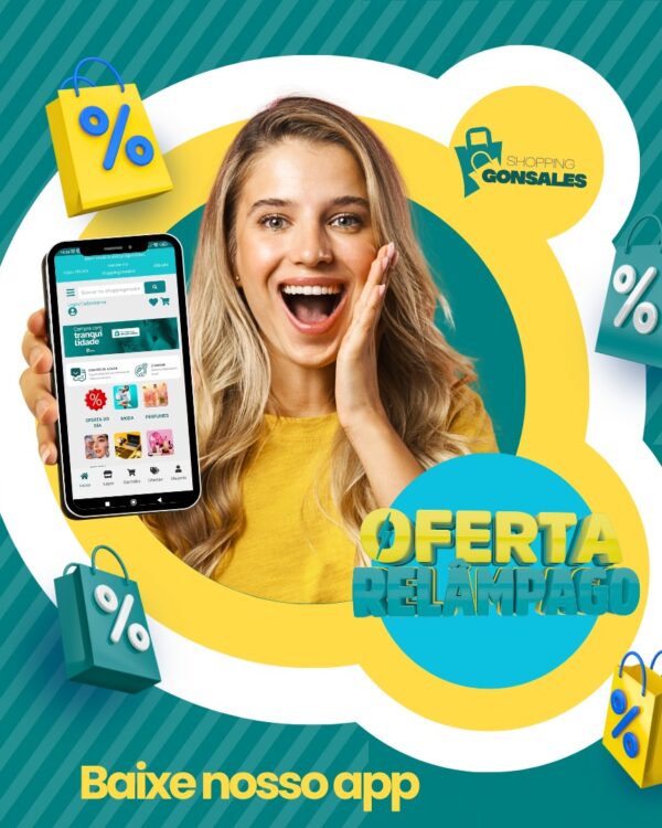 Compra de produtos com descontos exclusivos pelo app do Shopping Gonsales, seu marketplace confiável para ofertas do dia, moda e perfumes. Baixe agora e aproveite as promoções.