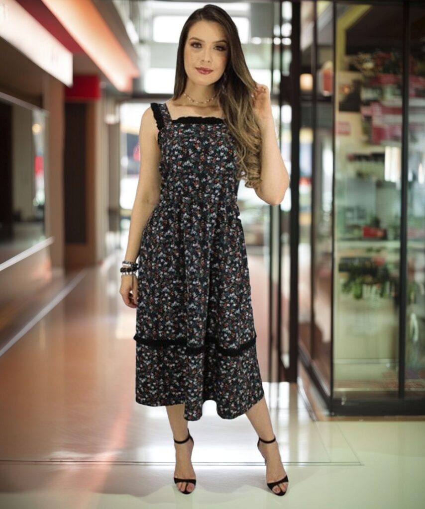 Vestido midi floral